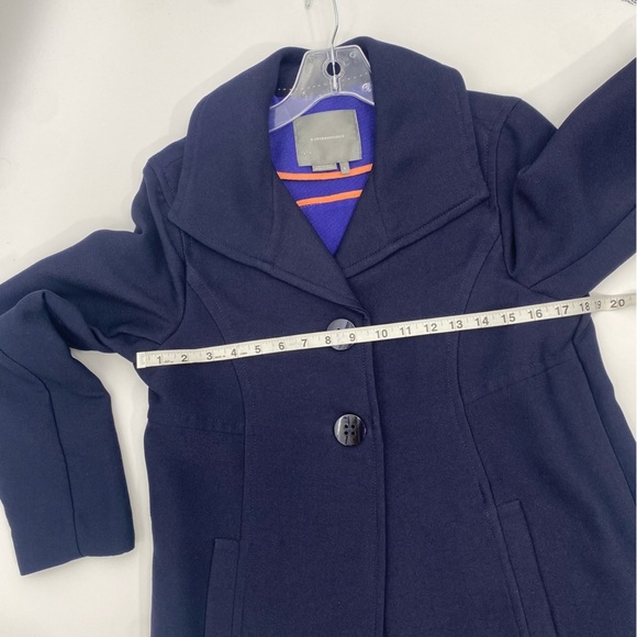 Anthropologie by Anthropologie Navy Blue Wellesley Pleated Pea Coat size S - Picture 8 of 11